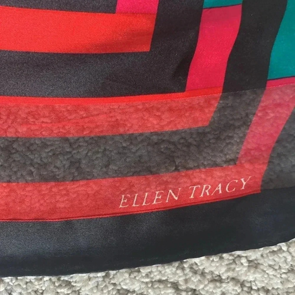 Ellen tracy scarf black purple red and green - Picture 2 of 4